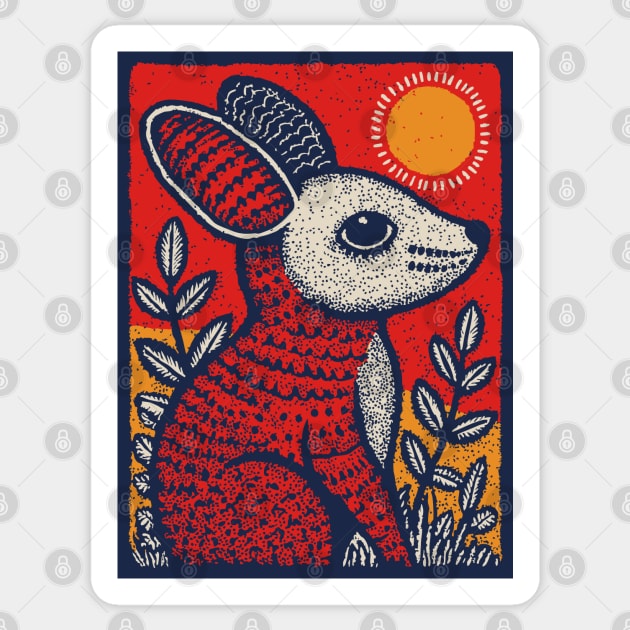 Cozy Mouse | The Little Red Folk Art Critter Sticker by TuncGK